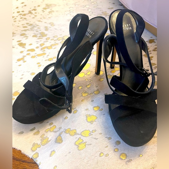 Stuart Weitzman Soundtrack Crisscross Suede Sandal - Picture 6 of 7